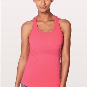 Lululemon swiftly tech racerback tank in grey/pink